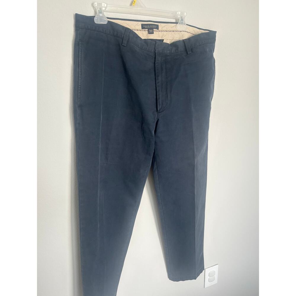 Banana Republic Gavin Straight Fit Chinos Mens 36x32 Navy Blue Cotton Pants